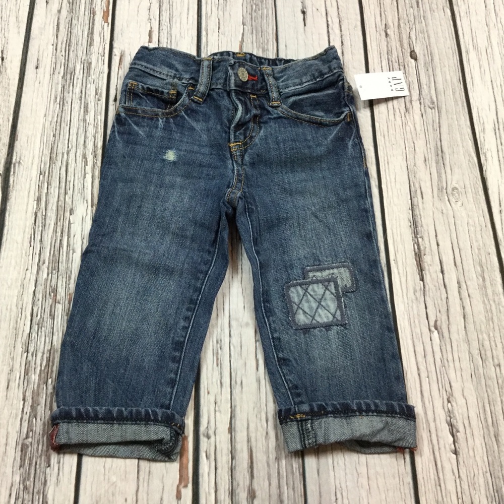 Gap Boys 0-3 Month Striped Shirt & Jeans Outfit - Picture 3 of 4